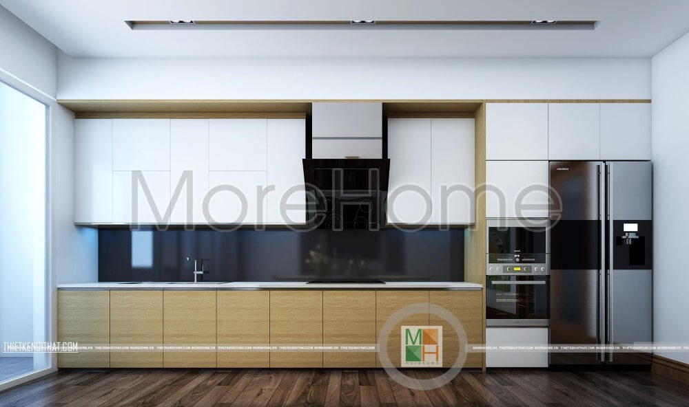 Nội thất phòng bếp gỗ công nghiệp hiện đại đẹp cho nhà phố Thiết kế nhà bếp tiện nghi