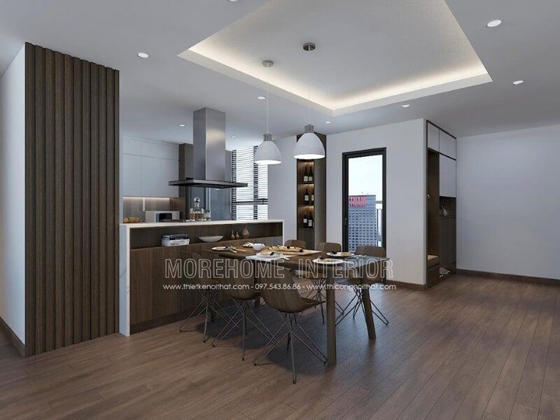 Tổng hợp # 27 hình ảnh thiết kế phòng ăn sang trọng trong thiết kế nội thất chung cư ở Hải Phòng