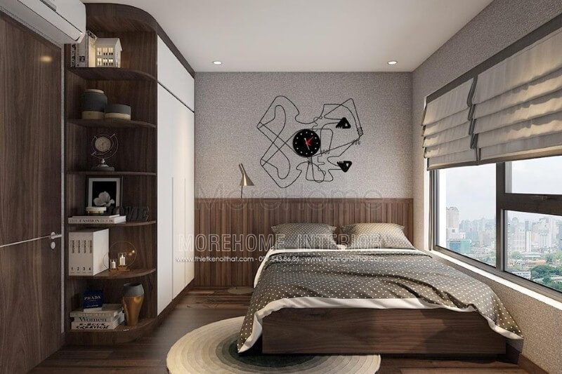 Thiết kế cửa sổ lớn cho phòng ngủ hiện đại giúp tăng độ thông thoáng cho cả căn phòng.