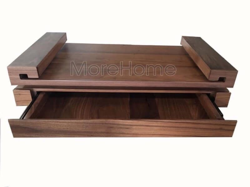 Morehome gợi ý bạn mẫu bàn thờ treo tường gỗ óc chó đẹp sang trọng cho nhà chung cư