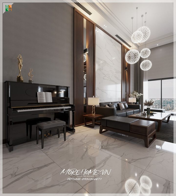 Mẫu sofa phòng khách khung gỗ Óc Chó đẳng cấp, chất liệu bọc da đen sang trọng tạo nên một không gian phòng khách trầm ấm.